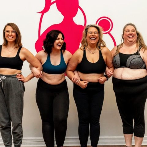 Four woman from Loyobo Fit posed smiling at the camera